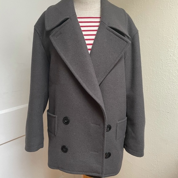 Uniqlo U Lemaire Wool Blend Pea Coat S Excellent - Picture 2 of 9